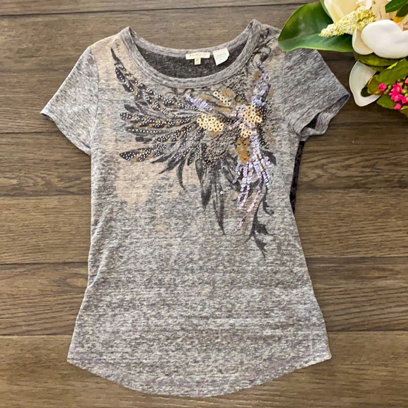 Miss Me girls medium bling top with lace backing - Picture 1 of 5